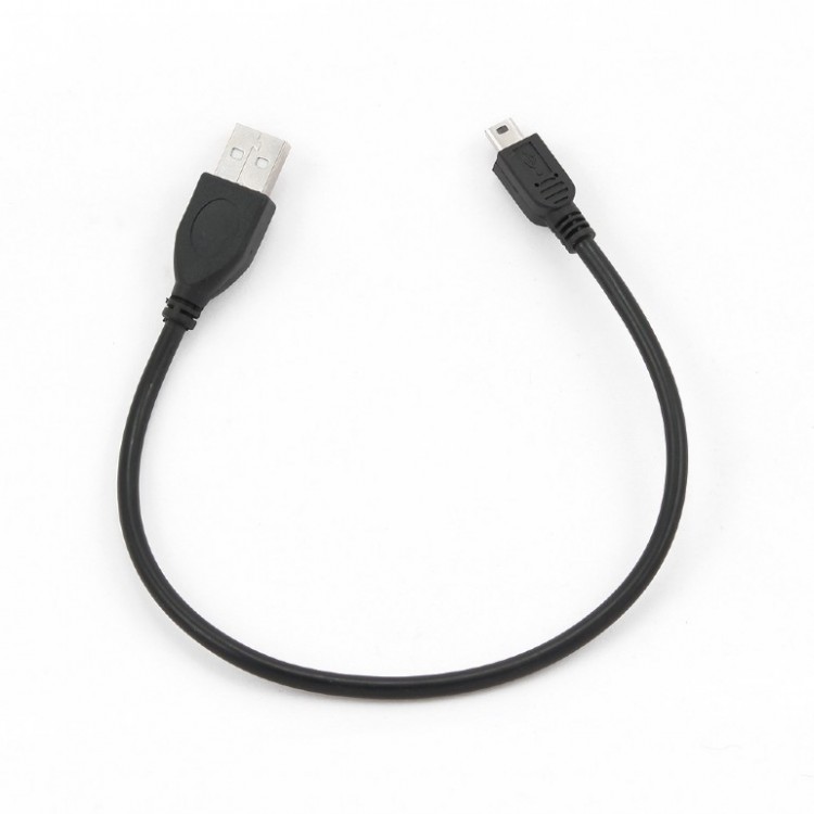 Кабель USB - miniUSB,0,3м,Cablexpert CCP-USB2-AM5P-1,черный,пакет