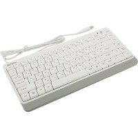Клавиатура A4Tech Fstyler FKS11,проводная(USB),без цифр. блока,тонкая,влагозащита,мультимедийная,белая/серая,rtl