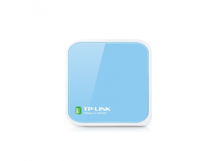 Маршрутизатор Wi-Fi TP-Link TL-WR702N, 1 порт 10/100 Мбит/сек , внешний, белый/синий, rtl, 18468