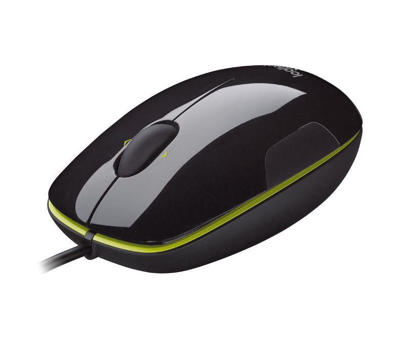 Мышь проводная Logitech M150, черный/зеленый, лазерная, 1100dpi, USB ...