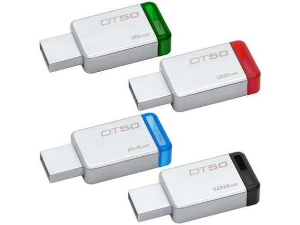 Накопитель USB 3.1 32Гб Kingston DataTraveler 50 , серебристый/красный