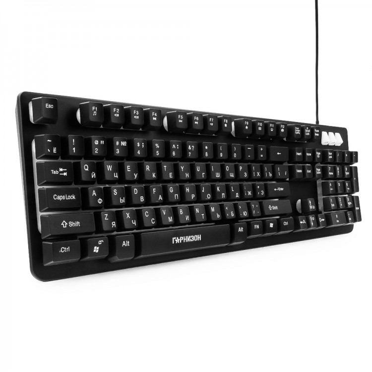 Клавиатура игровая с подсветкой Гарнизон GK-300G (34594) черная,USB,rtl