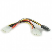 Кабель-разветвитель Molex(4pin)M - Molex(4pin)F+SATA 15pin,0.13м,Cablexpert CC-SATA-PSY2,пакет