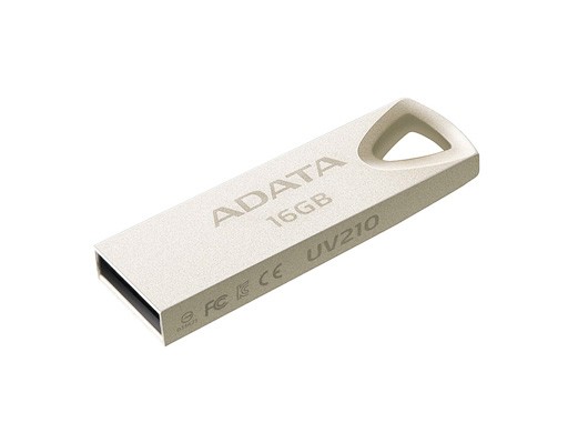 Накопитель USB 2.0 ,16Гб Adata  UV210,серебристый, металл