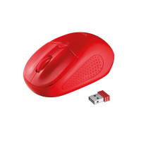 Мышь беспроводная Trust Primo, красная, оптическая, 1600dpi, USB(для приёмника), rtl