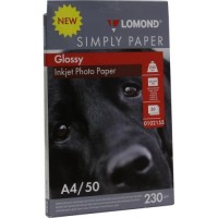Фотобумага A4,Lomond Simply Papers,односторонняя,глянец,струйная,230 г/кв.м,50 листов