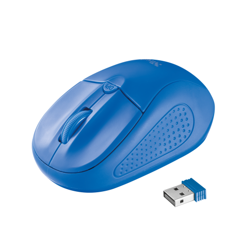 Мышь беспроводная Trust Primo, синяя, оптическая, 1600dpi, USB(для приёмника), rtl