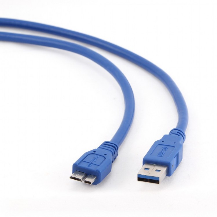 Кабель USB-microUSB B(9pin),3м,Cablexpert CCP-mUSB3-AMBM-10,синий,пакет