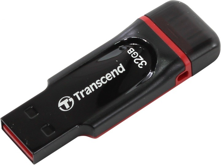Накопитель USB 2.0/microUSB ,32Гб Transcend JetFlash 340,черный/красный, пластик
