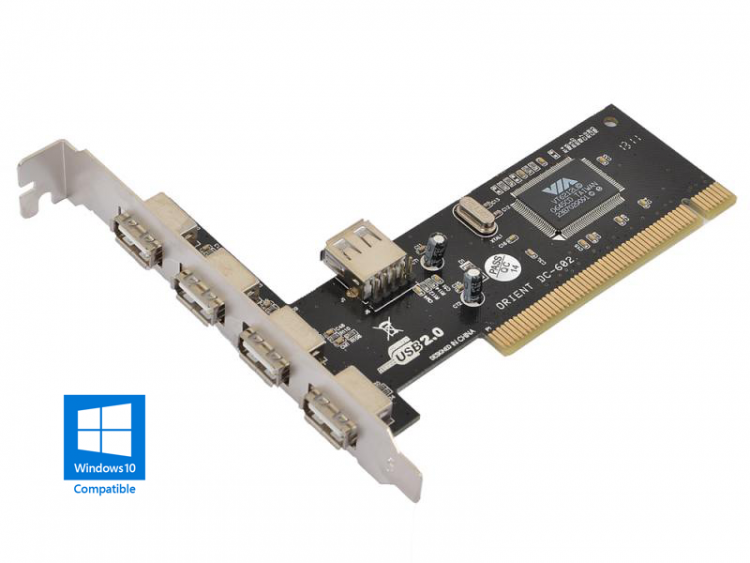 Контроллер Orient DC-602,PCI-E x1 ? USB 2.0 x4(внеш)+1(внутр),oem(DC-602OEM)