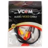 Кабель 3*RCA-3*RCA,1.5м,Vcom VAV7150-1.5M,черный,пакет