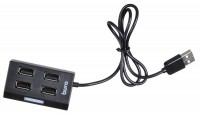 Концентратор USB Buro BU-HUB4-U2.0 4 порта USB 2.0, черный, rtl