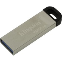 Накопитель USB 3.2 ,128Гб Kingston DataTraveler Kyson DTKN/128GB,серебристый, металл/пластик