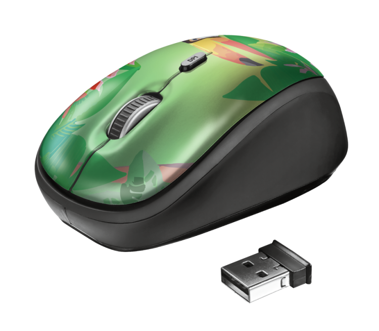 Мышь беспроводная Trust Yvi Toucan, тукан, оптическая, 1600dpi, USB(для приёмника), блистер