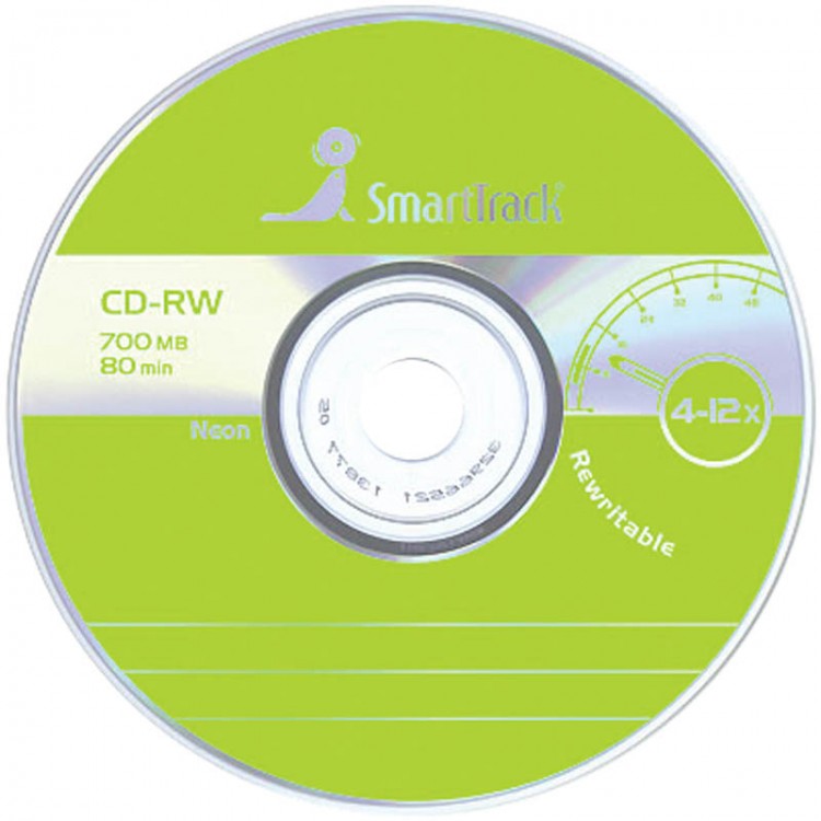 Диск CD-RW SmartTrack 700Мб 4x-12x 1шт,slim(тонкая коробка)