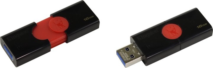 Накопитель USB 3.1 ,16Гб Kingston DataTraveler 106 DT106/16GB,черный/красный, пластик