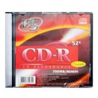 Диск CD-R VS Printable 700Мб 52x шт,для печати,slim(тонкая коробка)