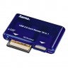 Картридер внешний Hama H-55348 USB 2.0, для SD/microSD/xD/SM/Compact Flash синий, rtl