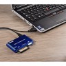 Картридер внешний Hama H-55348 USB 2.0, для SD/microSD/xD/SM/Compact Flash синий, rtl