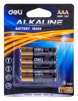 Щелочная батарейка AAA Deli,1.5В,1шт.(упаковка из 4 шт.),