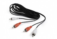 Кабель 2*RCA(M)-2*RCA(M),10м,Cablexpert CCA-2R2R-10M,черный,пакет