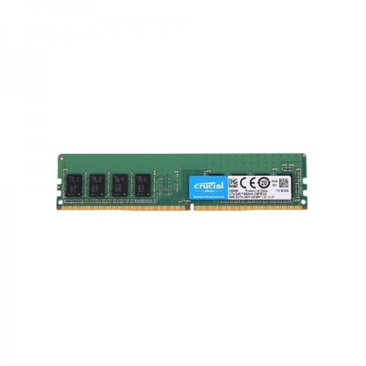Модуль памяти DIMM DDR4 4Гб, 2400 МГц, 19200 Мб/с, Crucial CT4G4DFS824A, блистер