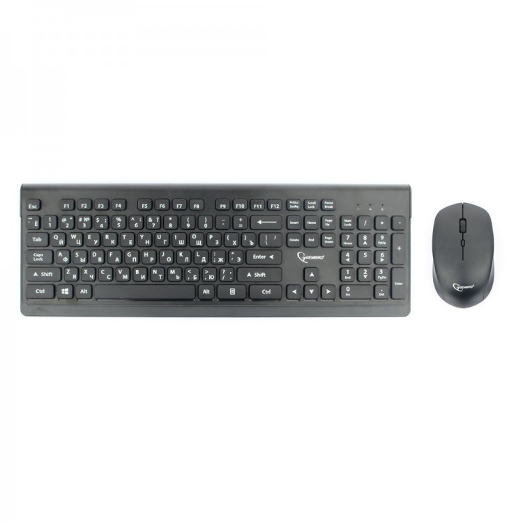 Клавиатура+мышь б/п Gembird  KBS-7200 черные,USB(для приемника),rtl
