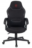 Кресло геймерское Бюрократ Zombie 10 Black, черное, искусственная кожа/ткань/искусственная кожа/ткань