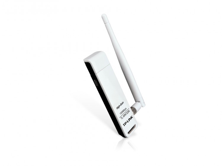 Адаптер Wi-Fi TP-Link TL-WN722N,USB 2.0, белый, rtl