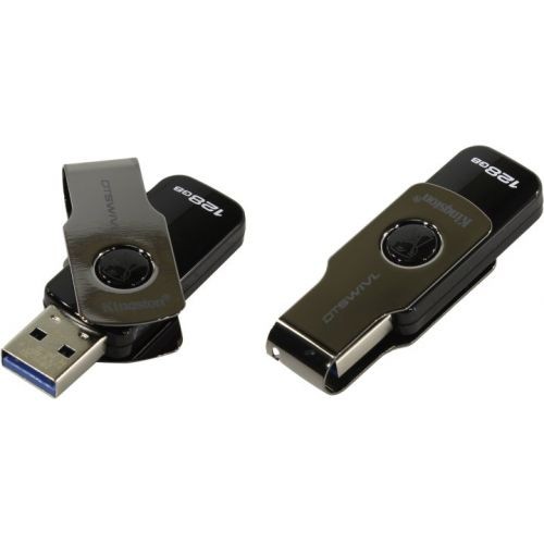 Накопитель USB 3.1 ,128Гб Kingston DataTraveler DTSWIVL/128GB,черный/серебристый, металл