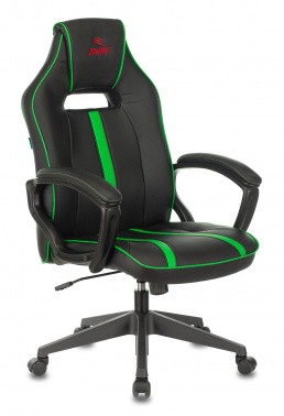 Кресло геймерское Бюрократ VIKING ZOMBIE A3 GN, черное/зеленое, искусственная кожа/искусственная кожа