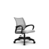Кресло рабочее компактное Метта SU-CS-9/подл.106/осн.005, светло-серое, ткань,сетка/сетка