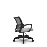 Кресло рабочее компактное Метта SU-CS-9/подл.106/осн.005, светло-серое, ткань,сетка/сетка