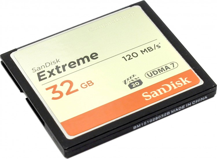 Карта памяти,Compact Flash 32Гб/800x/UDMA 7,SanDisk Extreme(SDCFXSB-032G-G46)