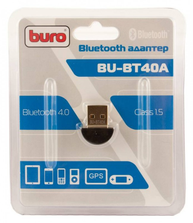 Адаптер Bluetooth Buro BT-40A,USB ?Bluetooth 4.0+edr,блистер