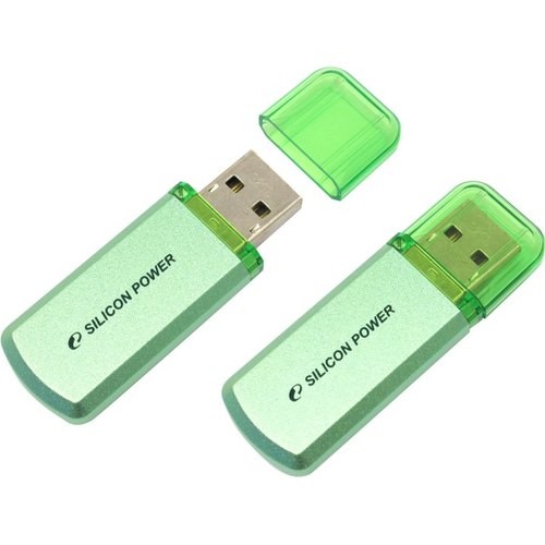 Накопитель USB 2.0 ,32Гб Silicon Power Helios 101 SP032GBUF2101V1N,зеленый, металл