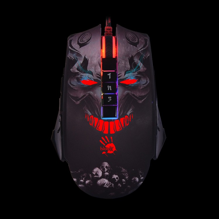 Мышь игровая, с подсветкой A4Tech Bloody P85, черная, оптическая, 5000dpi, USB, rtl