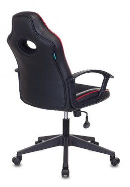 Кресло геймерское Бюрократ VIKING-11/BL-RED, черное/красное, искусственная кожа/ткань/искусственная кожа/ткань