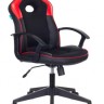 Кресло геймерское Бюрократ VIKING-11/BL-RED, черное/красное, искусственная кожа/ткань/искусственная кожа/ткань