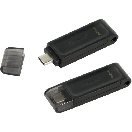 Накопитель USB Type C ,32Гб Kingston DataTraveler DT70,черный, пластик