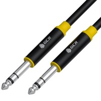 Кабель Jack 6.35"(M)-Jack 6.35"(M),5м,Greenconnect GCR-53426,черный/желтый,пакет