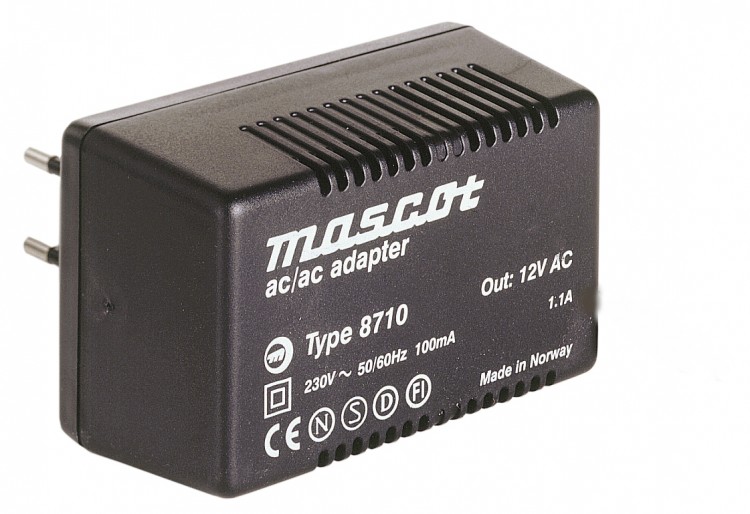Универсальное зарядное устройство Mascot 8710 12В/1.1А для подходящих устройств, черный, rtl(коробка