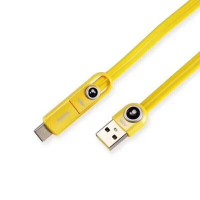 Кабель USB - Apple 8pin/microUSB/USB Type C,1м,Remax RC-073th,желтый, пакет