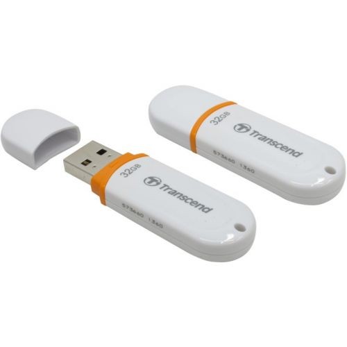 Накопитель USB 2.0 ,32Гб Transcend JetFlash 330,белый/желтый, пластик