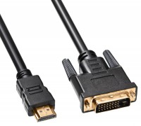 Кабель HDMI - DVI-D,5м.,Buro HDMI-19M-DVI-D-5M,черный,пакет