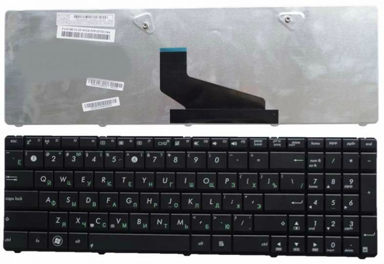 Клавиатура для ноутбука Asus A/K/X Series, русифицированная, V118562AS1, черный, oem (без коробки) K53Br