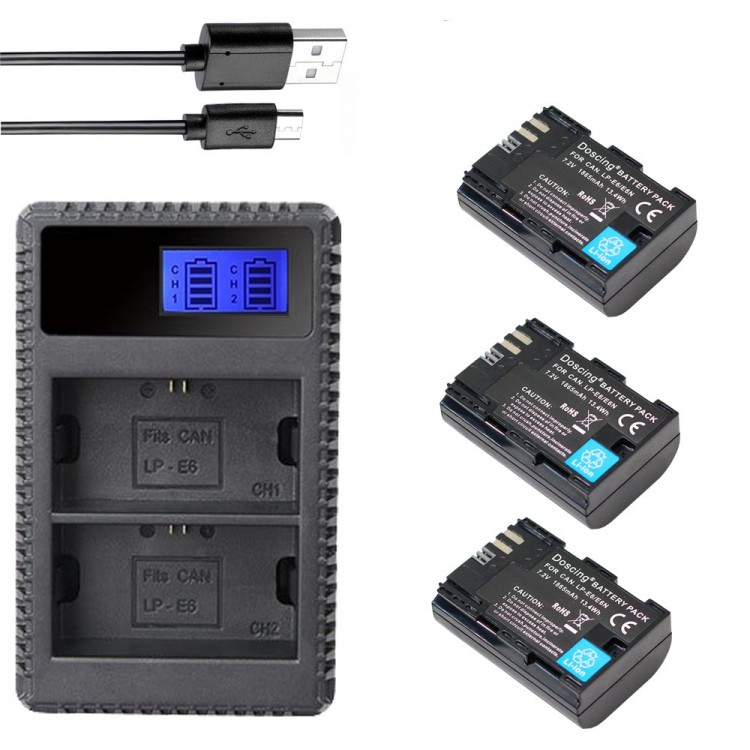 Зарядное устройство USB Seivi, 4.2/8.4В/0,6А для 2*Canon LP-E6, черное, rtl