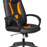 Кресло геймерское Бюрократ VIKING-8N/BL-OR, черное/оранжевое, искусственная кожа/искусственная кожа