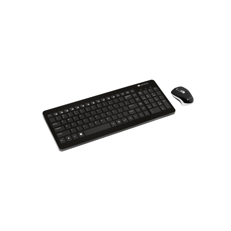 Комплект клавиатура+мышь б/п Canyon CNS-HSETW3-RU черный,USB(для приемника),rtl