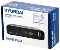 ТВ тюнер внешний Hyndai H-DVB500 DVB-T/DVB-T2/DVB-C 4:3, 16:9 720p, 1080i, 1080p 1920*1080 HDMI, USB 2.0, RCA, антенна in черный rtl